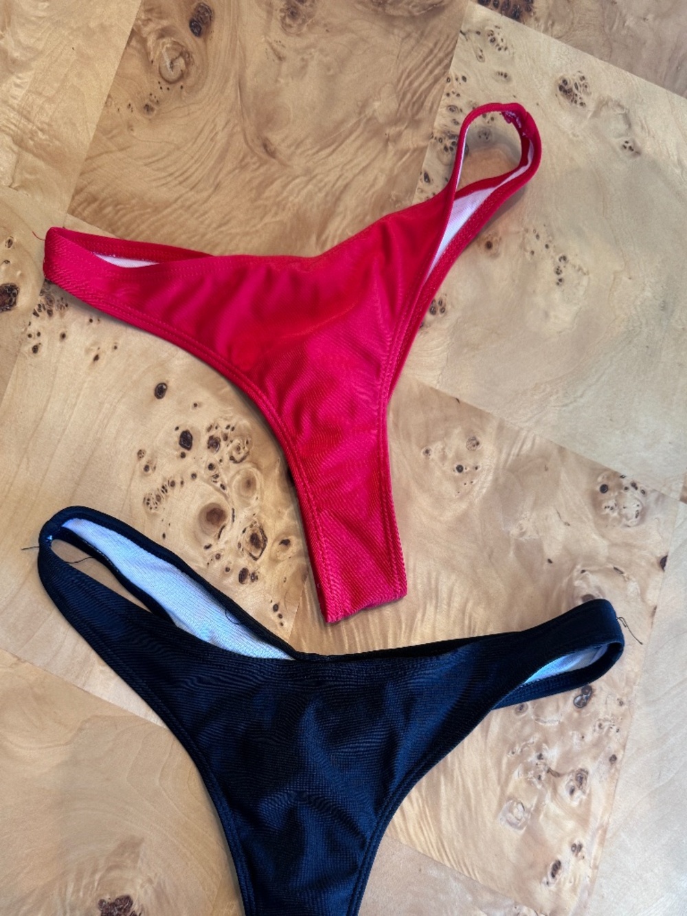 Scrunch butt back thong bikini bottoms